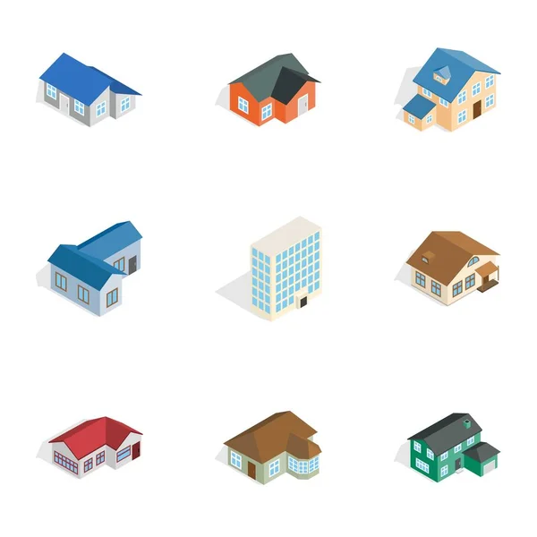 房地产的图标集，等距 3d 风格 — 图库矢量图片