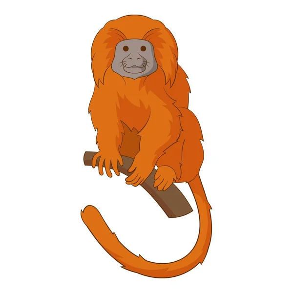 Ícone de tamarin de leão dourado, estilo cartoon — Vetor de Stock