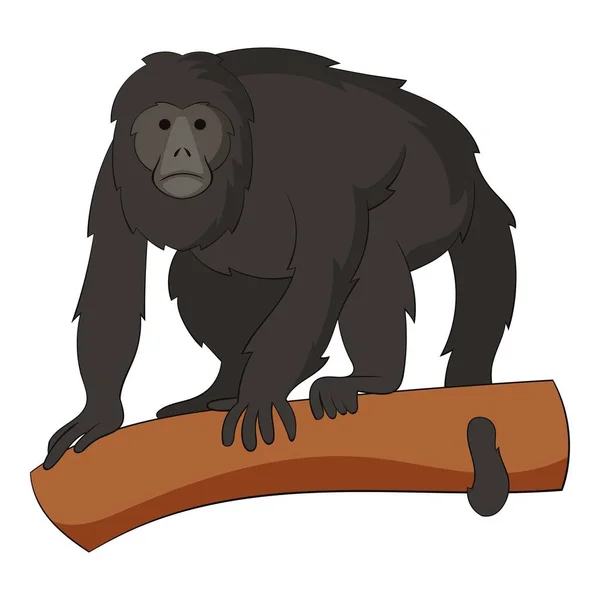 Icône Gibbon, style dessin animé — Image vectorielle