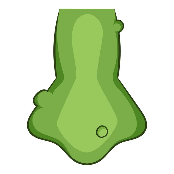 Ikon hidung zombie hijau, gaya kartun - Stok Vektor