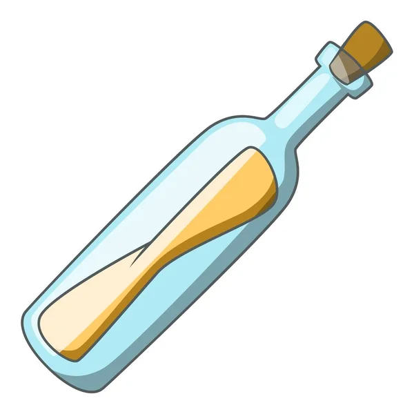 Mensaje en un icono de la botella, estilo de dibujos animados — Vector de stock