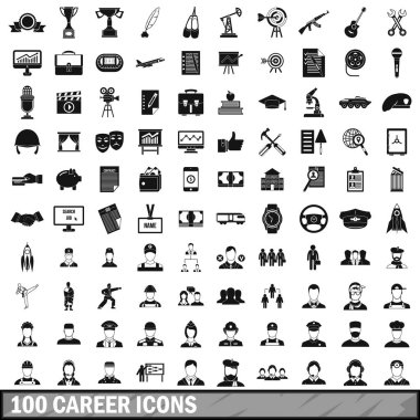 basit tarzda 100 kariyer Icons set