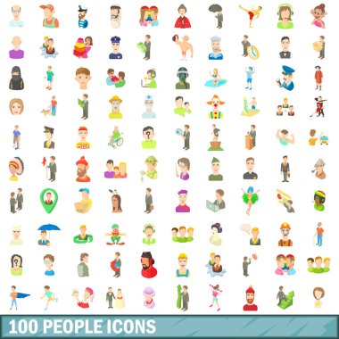 100 kişi simge seti, çizgi film tarzı