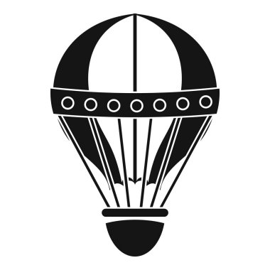 Vintage sıcak hava balonu simgesini, basit tarzı