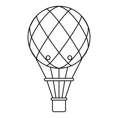 Retro helyum hava balonu simgesini, anahat stili