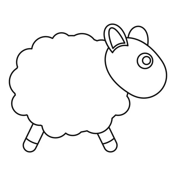 Owce zabawka ikona, styl konturu — Wektor stockowy