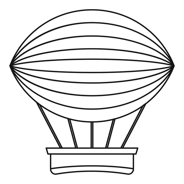 Vintage sıcak hava balonu simgesini, anahat stili — Stok Vektör