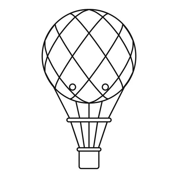 Icône de ballon à air hélium rétro, style contour — Image vectorielle