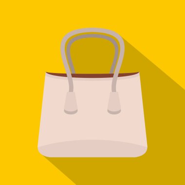 Küçük kadın çantası simgesini, düz stil