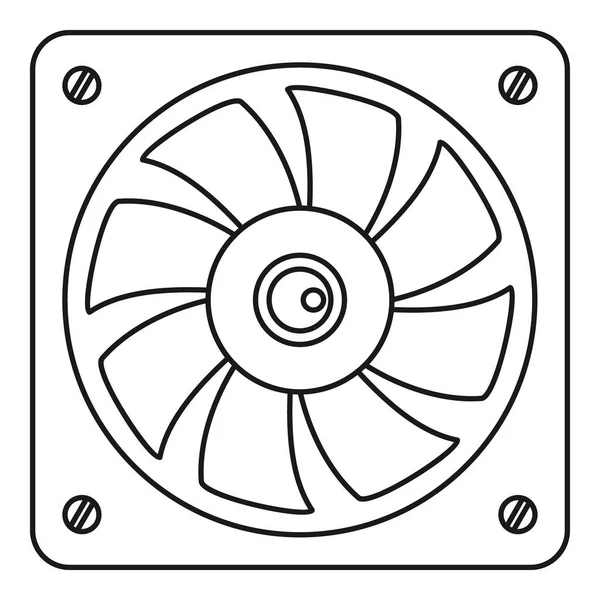 Computer Fan Cooler Ikone, Umriss Stil — Stockvektor