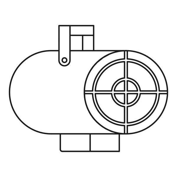 Icono de pistola de calor, estilo de esquema — Archivo Imágenes Vectoriales