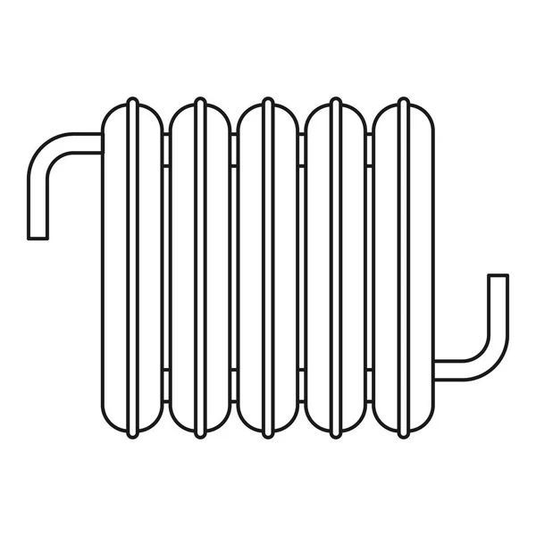 Hierro icono de la batería de calefacción central, estilo de contorno — Archivo Imágenes Vectoriales