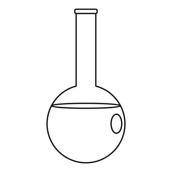 Chemical beaker icon, outline style — Stock Vector