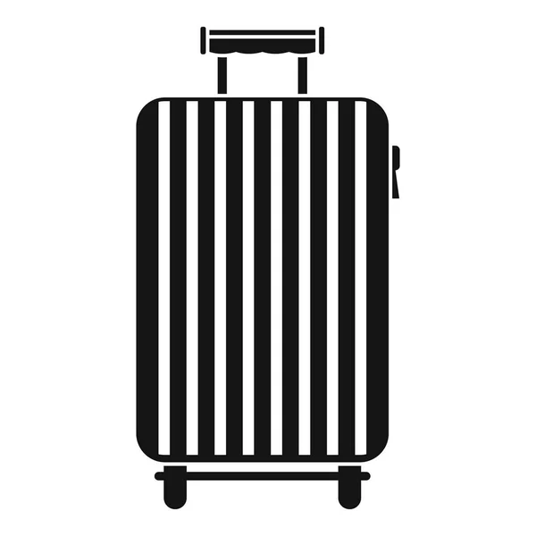 A kerekek ikon, egyszerű stílusú bőrönd — Stock Vector