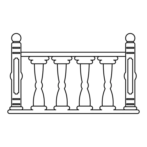 Balustrada ikona, styl konturu — Wektor stockowy