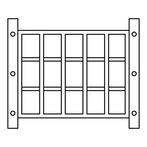 Werf hek pictogram, Kaderstijl — Stockvector