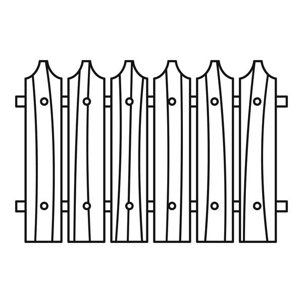 Icono de cerca de madera, estilo de contorno — Vector de stock