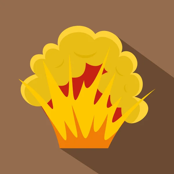 Vuur en rook pictogram, vlakke stijl — Stockvector