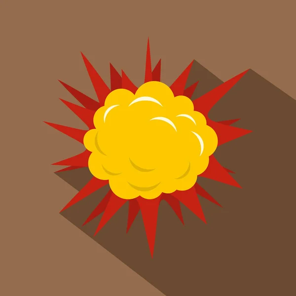 Terrible explosion icon, flat style — Stock Vector