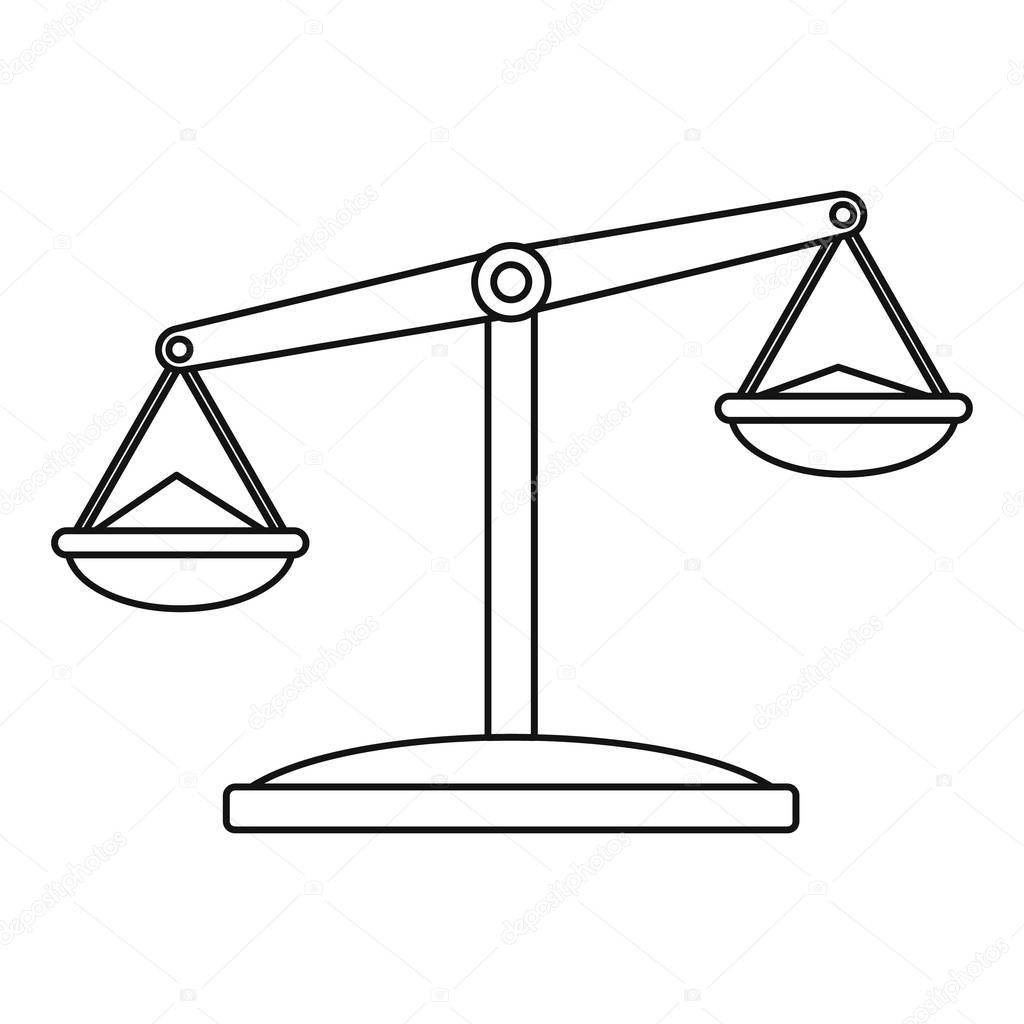 Pharmaceutical scales icon, outline style