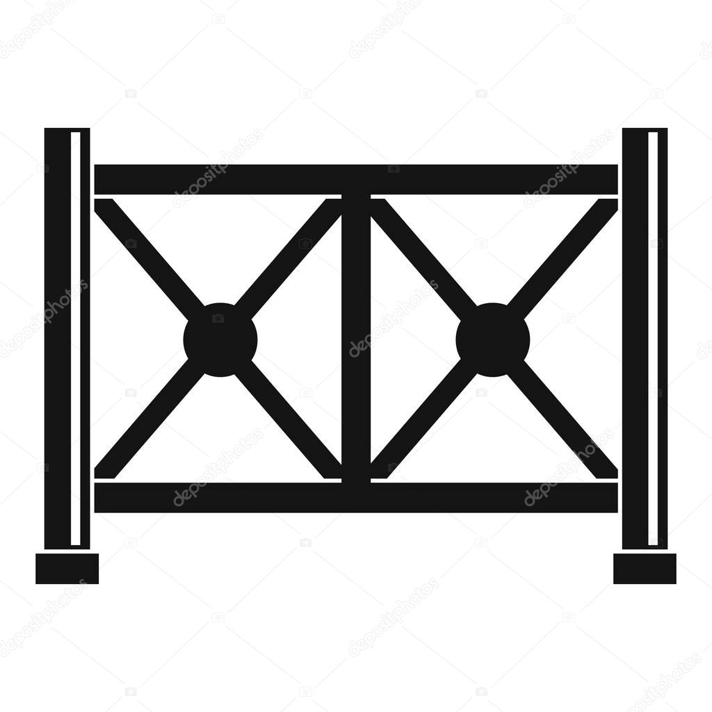 Metal fence icon, simple style