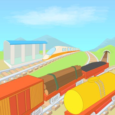 Demiryolu kavramı, karikatür tarzı