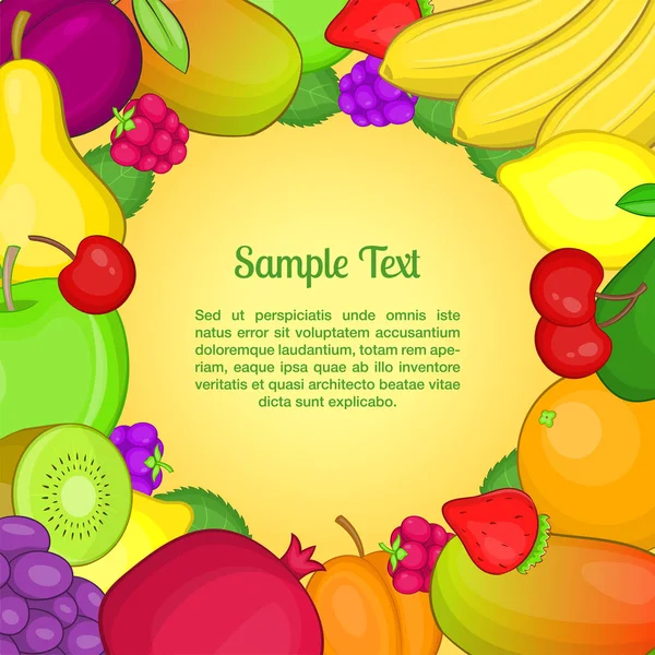 Fruits concept, cartoon style — Stock Vector