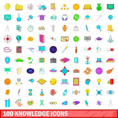 100 bilgi simgeleri ayarla, tarzı çizgi film