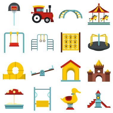 Bahçesi düz Icons set