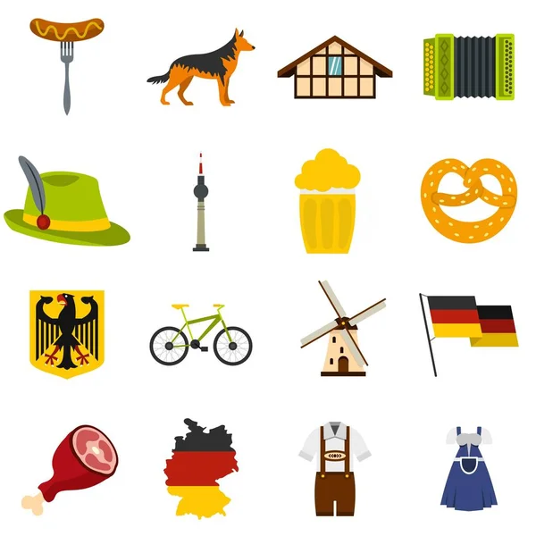 Almanya flat Icons set — Stok Vektör