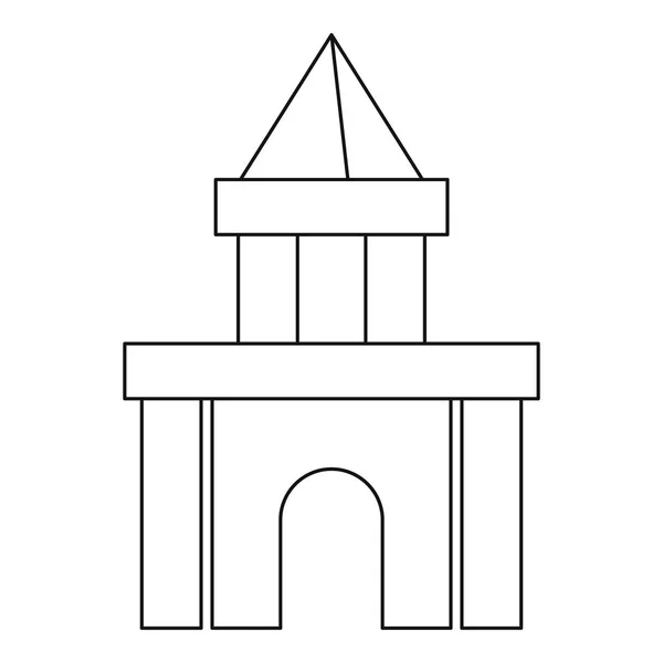 Schloss Spielzeugklötze Symbol, Umriss Stil — Stockvektor