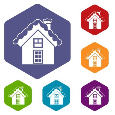 Küçük karlı yazlık Icons set