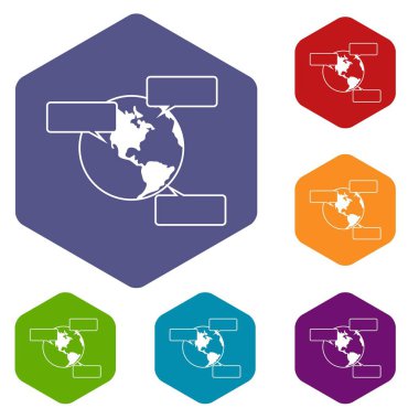 Küre ve boş konuşma kabarcıklar Icons set