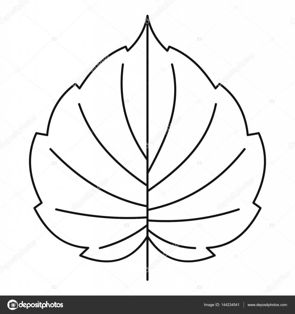 HazelBlattSymbol, UmrissStil — Stockvektor © ylivdesign