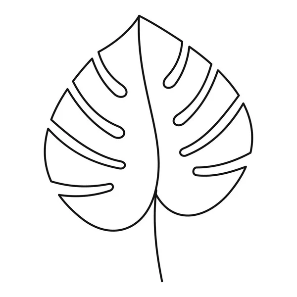 Monstera-Blatt-Ikone, Umrissstil — Stockvektor