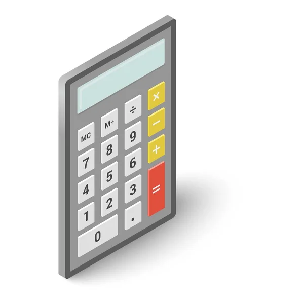 Taschenrechner-Symbol, isometrischer Stil — Stockvektor