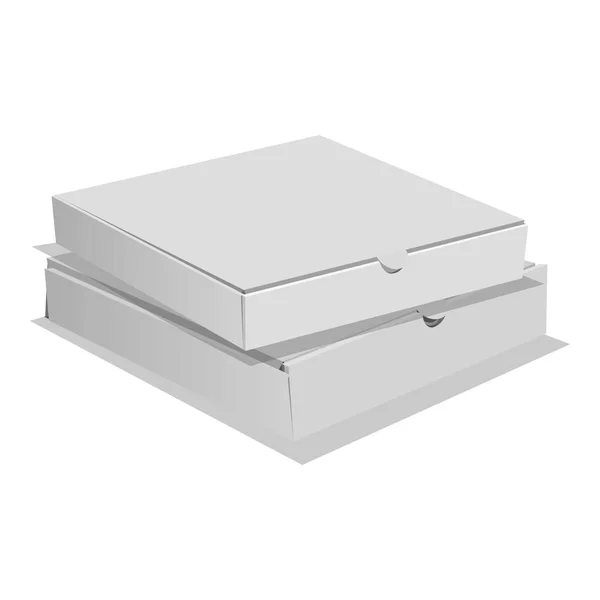 Dos cajas de pizza icono, estilo realista — Vector de stock