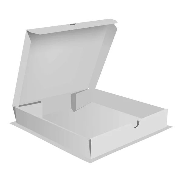 Icône boîte à pizza, style réaliste — Image vectorielle