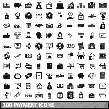 basit tarzda 100 ödeme Icons set