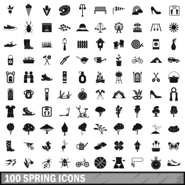 basit tarzda 100 bahar Icons set