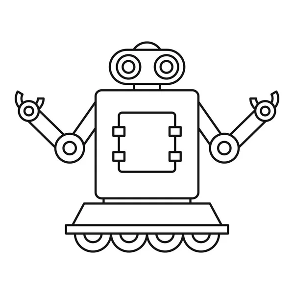 Machine robot on wheels icon, outline style — Stock Vector