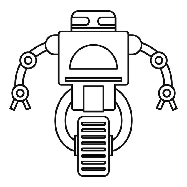 Ρομπότ στο εικονίδιο τροχό, στυλ διάρθρωσης — Διανυσματικό Αρχείο