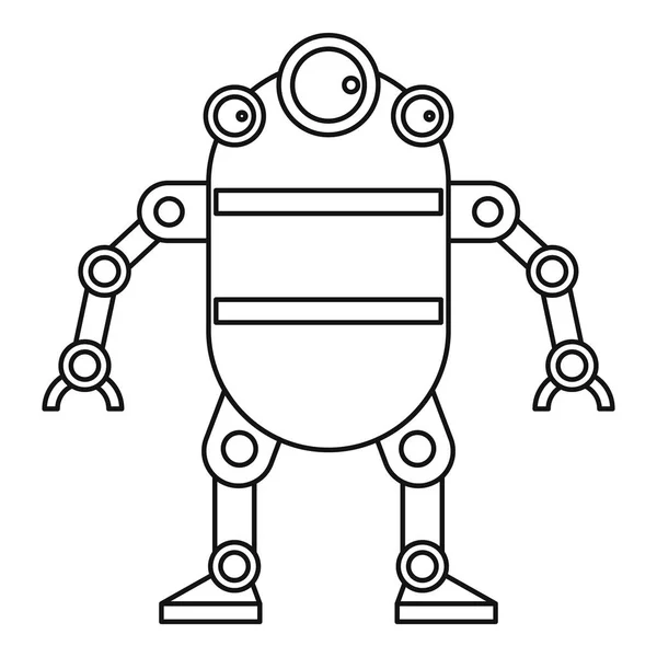 かわいいロボット アイコン、アウトラインのスタイル — ストックベクタ