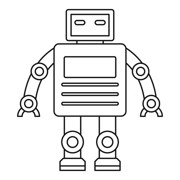 Robot con un icono de cabeza cuadrada, estilo de contorno — Archivo Imágenes Vectoriales