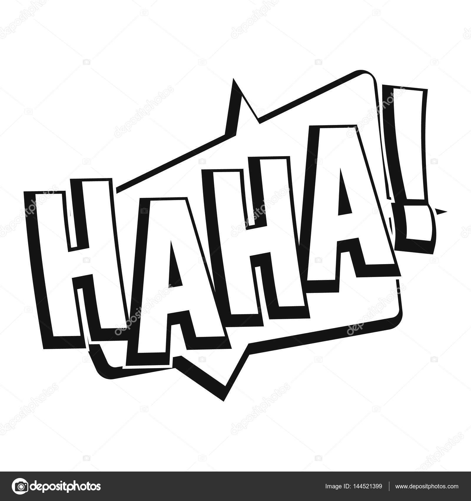 HAHA, comic text sound effect icon, simple style Stock Vector by