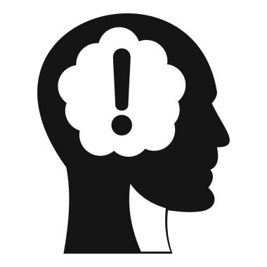 Ünlem işareti simgesi içinde baş