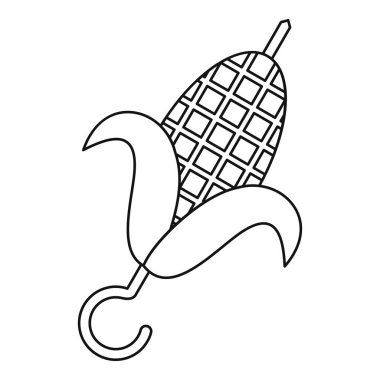 Barbekü Mısır simgesi, anahat tarzı ızgara