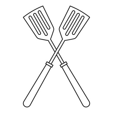 Metal spatula simgesi, anahat stili