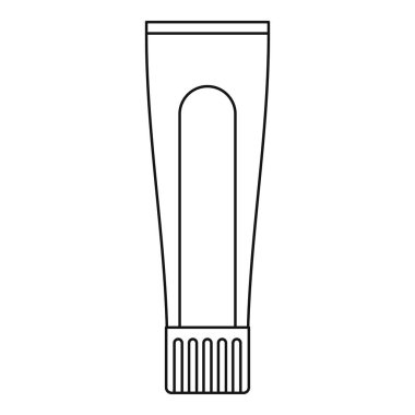 Tüp diş macunu ya da krem simgesinin, anahat stili