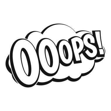 Ooops, çizgi roman patlama simgesi, basit tarzı